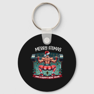 Merry Fitmas And Happy New Rear Year Fitness Weigh Key Ring