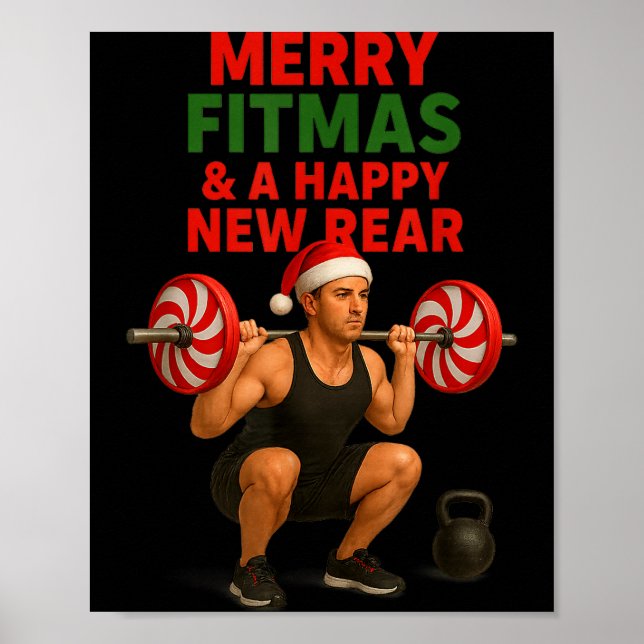 Merry Fitmas Christmas &amp; A Happy New Rear Year Poster (Front)