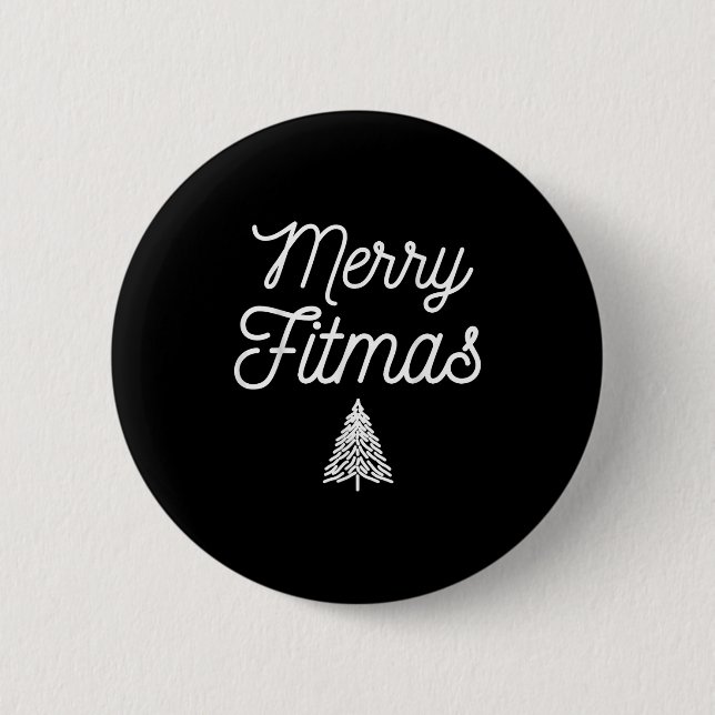 Merry Fitmas For Christmas Workout Xmas Gym Holida 6 Cm Round Badge (Front)