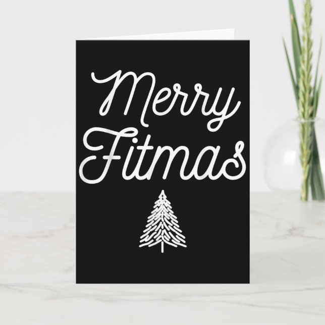 Merry Fitmas For Christmas Workout Xmas Gym Holida Card (Front)