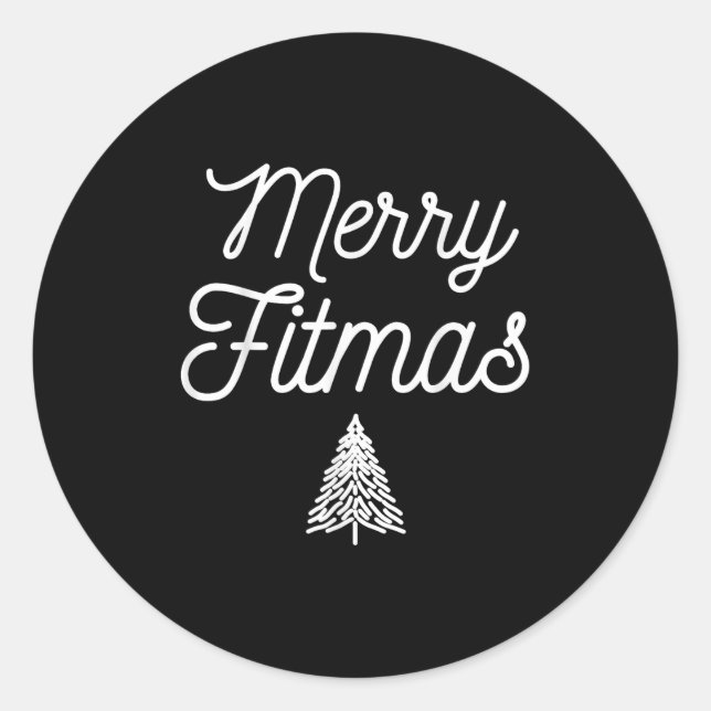 Merry Fitmas For Christmas Workout Xmas Gym Holida Classic Round Sticker (Front)