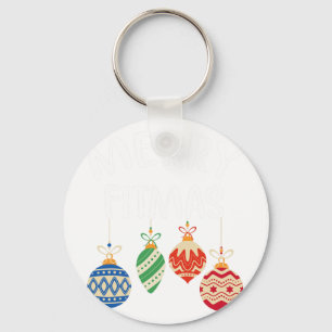 Merry Fitmas For Christmas Workout Xmas Gym Holida Key Ring