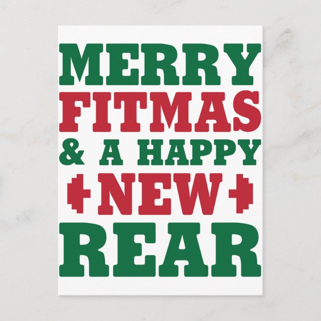 Merry Fitmas Holiday Postcard (Front)