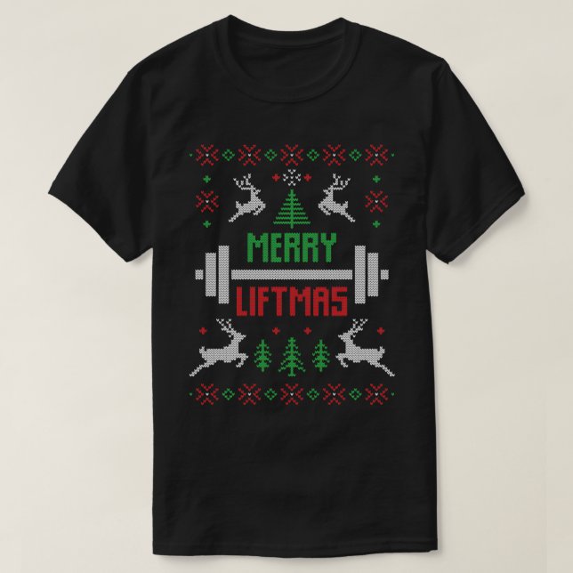 Merry Fitmas Ugly Christmas  T-Shirt (Design Front)