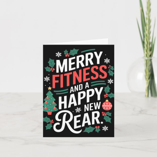 Merry Fitness And A Happy New Rear Fitmas Christma Card (Front)