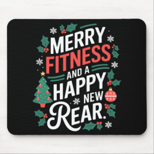 Merry Fitness And A Happy New Rear Fitmas Christma Mouse Mat
