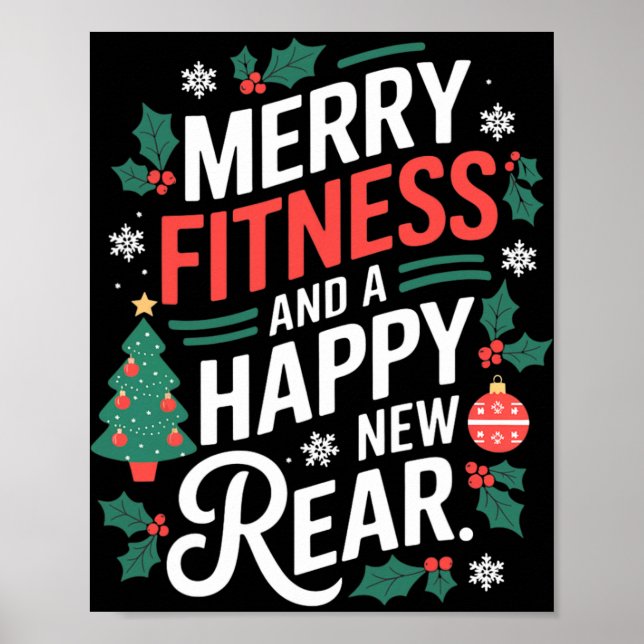 Merry Fitness And A Happy New Rear Fitmas Christma Poster (Front)