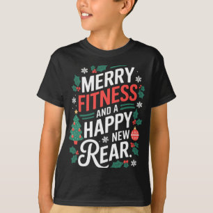 Merry Fitness And A Happy New Rear Fitmas Christma T-Shirt