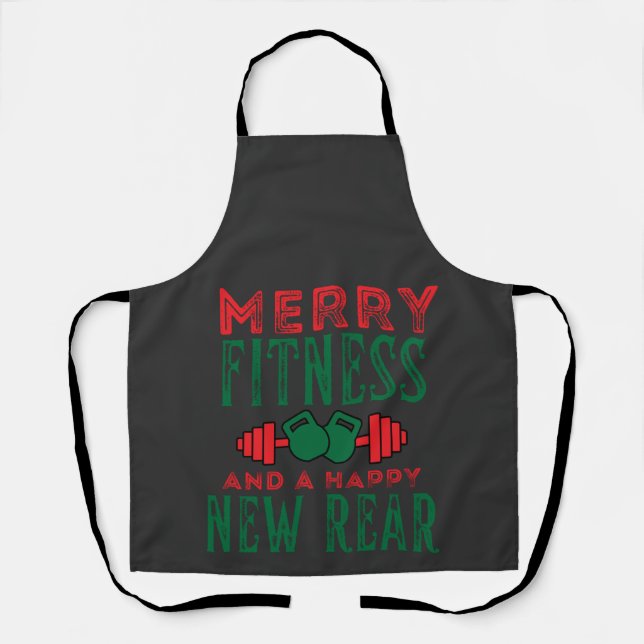 Merry Fitness And A Happy New Rear Fun Workout   Apron (Front)