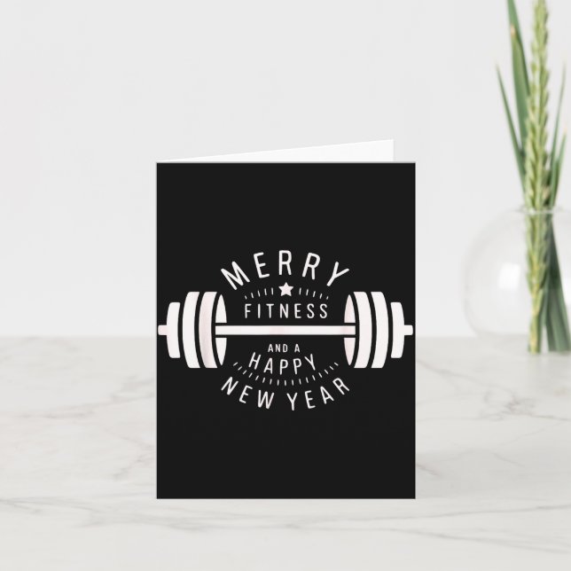 Merry Fitness And A Happy New Rear Funny Gym  Card (Front)
