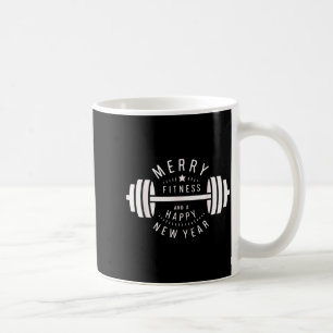 Merry Fitness And A Happy New Rear Funny Gym  Coffee Mug