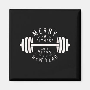 Merry Fitness And A Happy New Rear Funny Gym Magnet