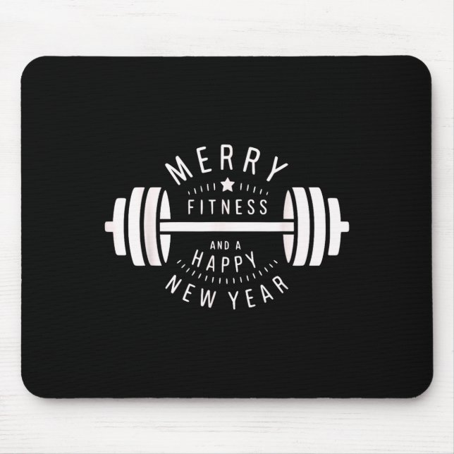 Merry Fitness And A Happy New Rear Funny Gym  Mouse Mat (Front)