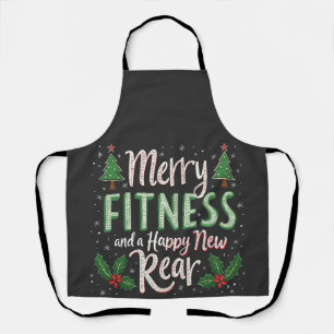 Merry Fitness and Happy New Rear Bodybuilding Xmas Apron