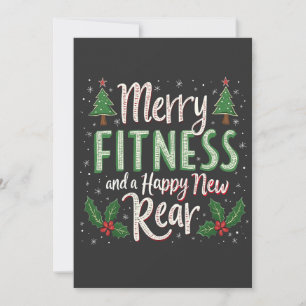 Merry Fitness and Happy New Rear Bodybuilding Xmas Invitation