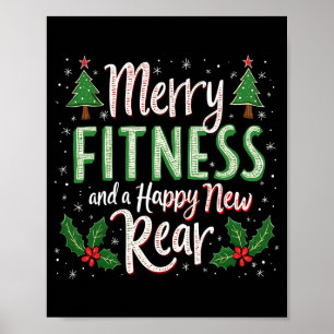 Merry Fitness And Happy New Rear Bodybuilding Xmas Poster