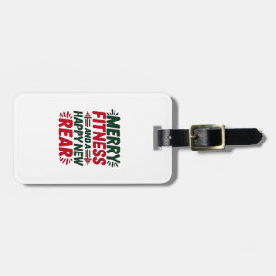 Merry Fitness and Happy New Rear Fitness Christmas Luggage Tag