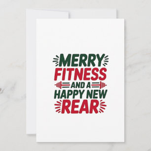 Merry Fitness and Happy New Rear Fitness Christmas Thank You Card
