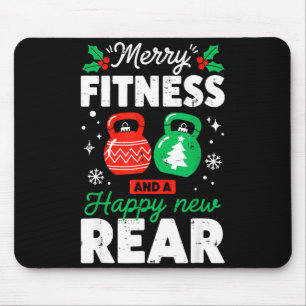 Merry Fitness Happy New Rear Christmas Holiday Gym Mouse Mat