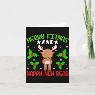Merry Fitness Happy New Rear Workout Christmas  Card