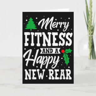 Merry Fitness Happy New Rear Workout Christmas  Card