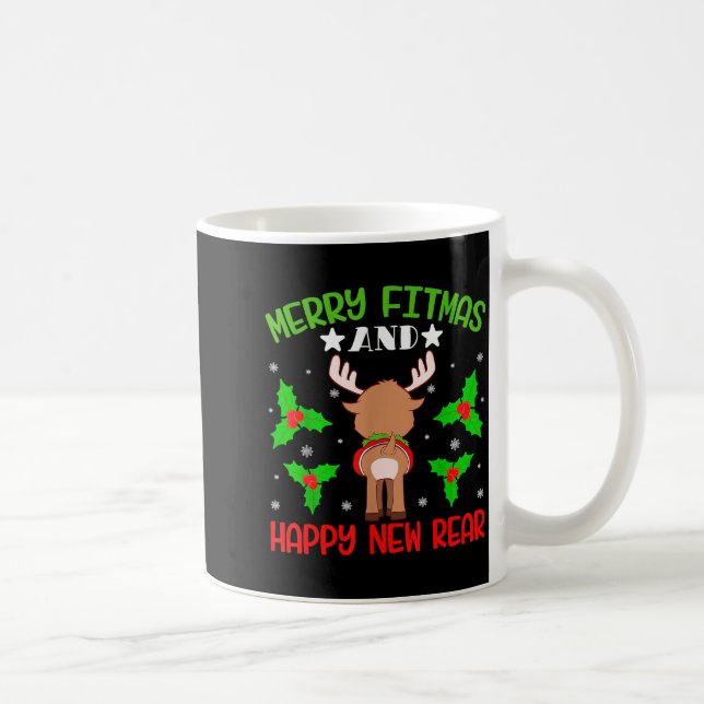 Merry Fitness Happy New Rear Workout Christmas  Coffee Mug (Right)