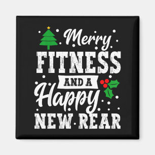 Merry Fitness Happy New Rear Workout Christmas Gym Magnet