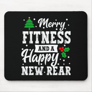 Merry Fitness Happy New Rear Workout Christmas Gym Mouse Mat