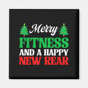Merry Fitness Happy New Rear Workout Christmas  Magnet