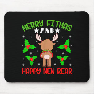 Merry Fitness Happy New Rear Workout Christmas  Mouse Mat