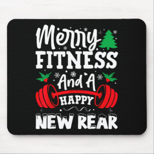 Merry Fitness Happy New Rear Workout Christmas  Mouse Mat