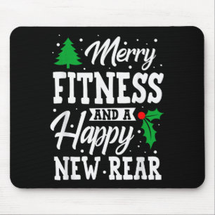 Merry Fitness Happy New Rear Workout Christmas  Mouse Mat