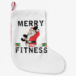 Merry Fitness Weightlifting Santa Stocking