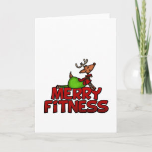 Merry Fitness - Yoga - Reindeer in Cobra Posture Holiday Card