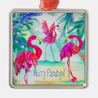 Merry Flamingo Ornament