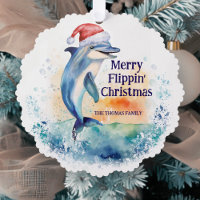 Merry Flippin' Christmas Dolphin Santa