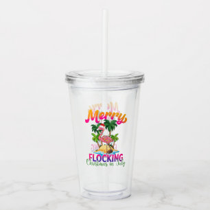 Merry Flocking Christmas Christmas in July Acrylic Tumbler