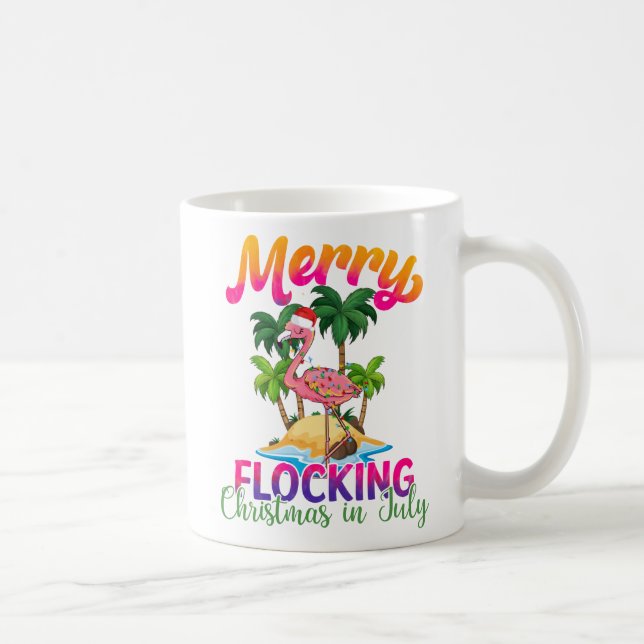 Merry Flocking Christmas | Christmas in July Coffee Mug (Right)