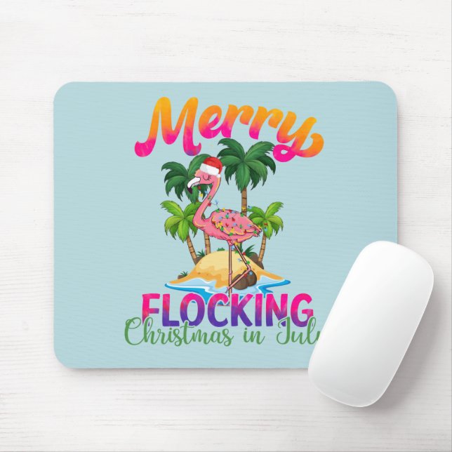 Merry Flocking Christmas | Christmas in July Mouse Mat (With Mouse)