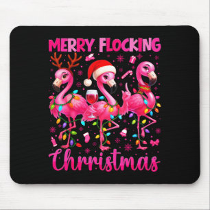 Merry Flocking Christmas Flamingo Drink Pjs Xmas M Mouse Mat