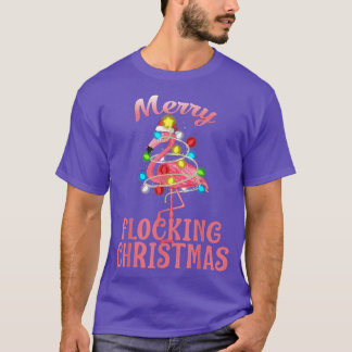 Merry Flocking Christmas Santa Flamingo Xmas 252 T-Shirt