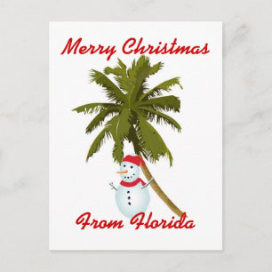 Merry Florida Christmas Holiday Postcard