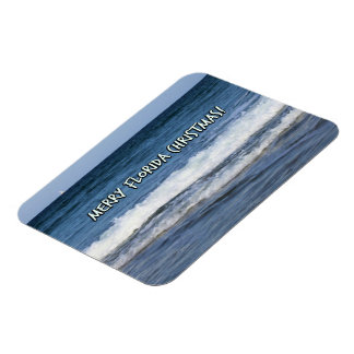 Merry Florida Christmas Over The Ocean Magnet