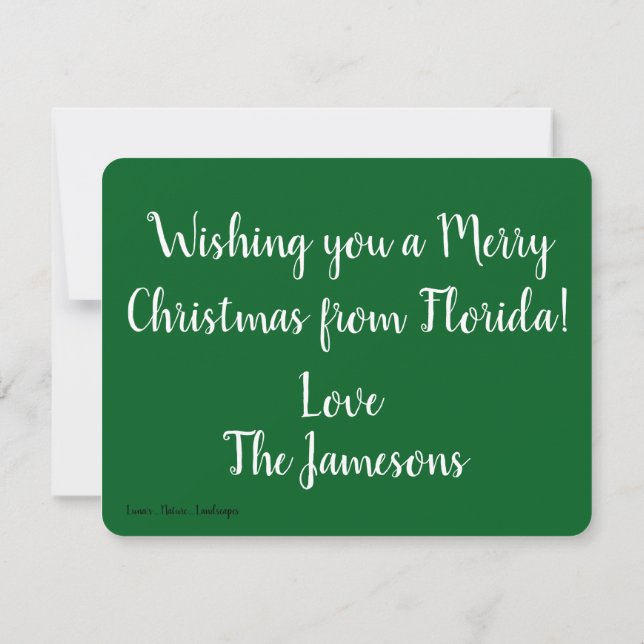 Merry Florida Christmas White Brightest Font   Invitation (Back)