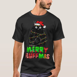 Merry Fluffmas Catmas Christmas Cat Lover Santa Xm T-Shirt