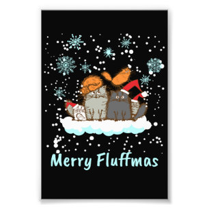 Merry Fluffmas Christmas Cat Christmas Present Photo Print