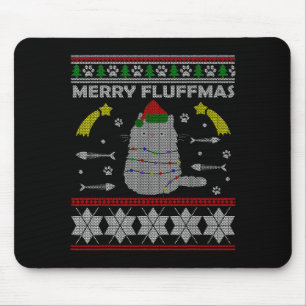 Merry Fluffmas Cute Ugly Christmas Outfit For Wome Mouse Mat