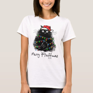 Merry Fluffmas Fluffy Cat Merry Christmas Gifts T-Shirt