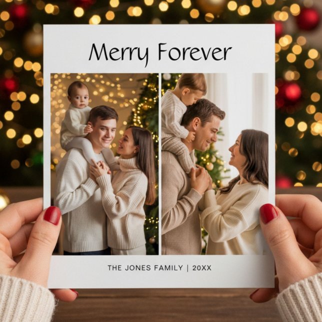 Merry Forever Family 2 photo holiday card (Creator Uploaded)