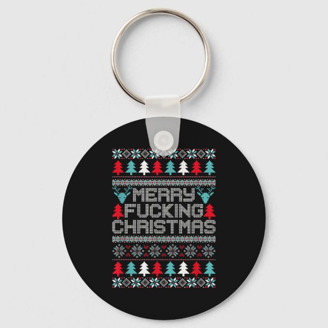 Merry Foring Christmas Ugly Christmas Shirt Xmas G Key Ring (Front)